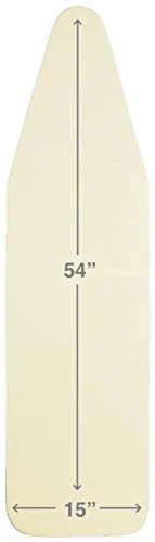 TIVIT Ironing Board Cover 15 X 54 Standard Chemical Free Eco-Friendly Padded Covers - Unbleached, Untreated Natural Cotton & Wool Pad - 2 Layer, 3 Fastener Straps, Pull Bungee Cord - Made In Italy