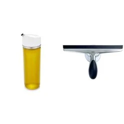 OXO Good Grips 12 Oz Precision Pour Glass Oil Dispenser & Good Grips Stainless Steel Squeegee
