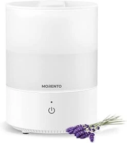 Cool Mist Humidifier For Bedroom, MORENTO Top Fill Humidifier Essential Oil Diffuser With 2.5L Water Tank For Home And Office, Baby And Plants With Night Light, Sleep Mode, Auto Shut Off, White