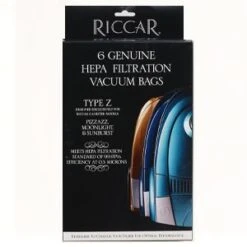 Genuine Riccar Type Z HEPA Filtration Vacuum Bags For Sunburst, Moonlight, Pizzaz Models (6-pack) Part # RZH-6