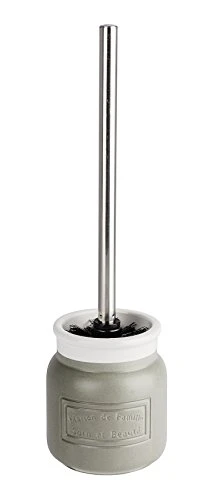 WENKO" Maison Toilet Brush And Holder, Ceramic Grey, 11.5 X 11.5 X 40 Cm