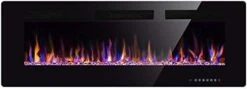 Xbeauty 60" Electric Fireplace In-Wall Recessed And Wall Mounted 1500W Fireplace Heater And Linear Fireplace With Timer/Multicolor Flames/Touch Screen/Remote Control (Black) -Household Cleaning Supply Store 319Sm1xwP1L. AC