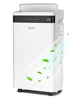 Dehumidifiers For Home And Basement, Grelife 4,500 Sq. Ft 50 Pint Dehumidifier With Drain Hose, 3 Modes, Child Lock, 24H Timer,Defrost,Dry Clothes,Easy-to-clean Filter,for Large Room, Bedroom,bathroom