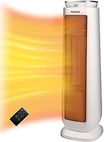 PELONIS PHTPU1501 Ceramic Tower 1500W Indoor Space Heater With Oscillation, Remote Control, Programmable Thermostat & 8H Timer, ECO Mode, Tip-Over Switch & Overheating Protection, White 7 PELONIS PHTPU1501 Ceramic Tower 1500W Indoor Space Heater With Oscillation, Remote Control, Programmable Thermostat & 8H Timer, ECO Mode, Tip-Over Switch & Overheating Protection, White - Image 5