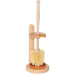 REDECKER Oiled Beechwood Toilet Brush Stand With Tampico Fiber Toilet Brush, 9-7/8 Inches, Durable Natural Bristles Are Heat-Resistant And Retain Shape, Made In Germany