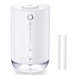 SmartDevil Portable Mini Humidifier, 500ml Small Desk Humidifier, USB Personal Desktop Humidifier For Plants Bedroom Travel Office Home, Auto Shut-Off, 2 Mist Modes, Super Quiet, White