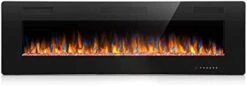 Joy Pebble 50 Inch Electric Fireplace Inserts, In-Wall Recessed And Wall Mounted 750/1500W Fireplace Heater, Touch Screen, Remote Control With Timer, Adjustable Flame Color And Speed 23 Joy Pebble 50 Inch Electric Fireplace Inserts, In-Wall Recessed And Wall Mounted 750/1500W Fireplace Heater, Touch Screen, Remote Control With Timer, Adjustable Flame Color And Speed -Household Cleaning Supply Store 31EjYMAlvhL. AC