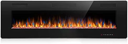 Joy Pebble 50 Inch Electric Fireplace Inserts, In-Wall Recessed And Wall Mounted 750/1500W Fireplace Heater, Touch Screen, Remote Control With Timer, Adjustable Flame Color And Speed 13 Joy Pebble 50 Inch Electric Fireplace Inserts, In-Wall Recessed And Wall Mounted 750/1500W Fireplace Heater, Touch Screen, Remote Control With Timer, Adjustable Flame Color And Speed - Image 11