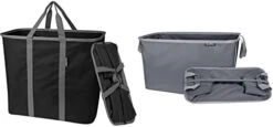 CleverMade Collapsible Laundry Basket, Large Foldable Clothes Hamper Bag, Laundry Tote Carry All Bin XL Pop-Up Caddy With Handles, Cream/Charcoal, 2 Pack -Household Cleaning Supply Store 31KuUP5ZAjL. AC