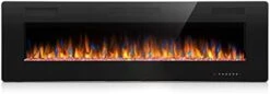 Joy Pebble 50 Inch Electric Fireplace Inserts, In-Wall Recessed And Wall Mounted 750/1500W Fireplace Heater, Touch Screen, Remote Control With Timer, Adjustable Flame Color And Speed 22 Joy Pebble 50 Inch Electric Fireplace Inserts, In-Wall Recessed And Wall Mounted 750/1500W Fireplace Heater, Touch Screen, Remote Control With Timer, Adjustable Flame Color And Speed -Household Cleaning Supply Store 31MxIvSc hL. AC