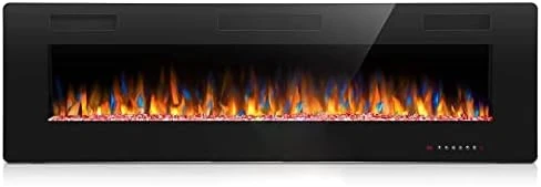 Joy Pebble 50 Inch Electric Fireplace Inserts, In-Wall Recessed And Wall Mounted 750/1500W Fireplace Heater, Touch Screen, Remote Control With Timer, Adjustable Flame Color And Speed 12 Joy Pebble 50 Inch Electric Fireplace Inserts, In-Wall Recessed And Wall Mounted 750/1500W Fireplace Heater, Touch Screen, Remote Control With Timer, Adjustable Flame Color And Speed - Image 10
