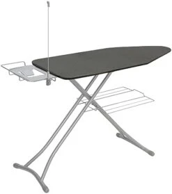 STO STO Ironing Board 48" X 18" With Iron Holder, Cord Holder And Clothes Rack, Adjustable Height 27" To 37", Full Size Foldable Iron Board With Silver Coated Cotton Removable Cover, Gray Checkered -Household Cleaning Supply Store 31P0xtxRnJL. AC