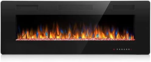 Joy Pebble 50 Inch Electric Fireplace Inserts, In-Wall Recessed And Wall Mounted 750/1500W Fireplace Heater, Touch Screen, Remote Control With Timer, Adjustable Flame Color And Speed 11 Joy Pebble 50 Inch Electric Fireplace Inserts, In-Wall Recessed And Wall Mounted 750/1500W Fireplace Heater, Touch Screen, Remote Control With Timer, Adjustable Flame Color And Speed - Image 9