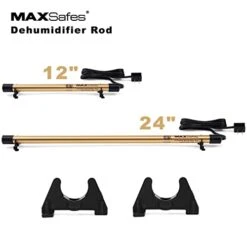 MAXSafes Gun Safe Dehumidifier Rod, Dry Golden Rod - Easy Installation Plug-in Electric Dehumidifier Eliminates Moisture For Gun Safes & Cabinets, ETL Approved, 12in -Household Cleaning Supply Store 31TBCTBlvqL