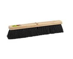 Unvert Black Indoor Push Broom Head – Heavy Duty Hardwood Block – Polypropylene Bristles – Deck Scrub Brush – Two Threaded Handle Holes For Better Assist (16")