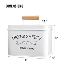 Mustry Dryer Sheet Holder, Decorative Laundry Room Organization Container And Storage, White Farmhouse Laundry Pods Container Holds Over 240 Dryer Sheets And 81 Laundry Pods 14 Mustry Dryer Sheet Holder, Decorative Laundry Room Organization Container And Storage, White Farmhouse Laundry Pods Container Holds Over 240 Dryer Sheets And 81 Laundry Pods -Household Cleaning Supply Store 31WENRbvStL