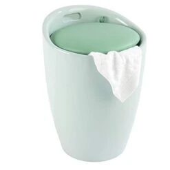 Wenko Bathroom Stool Candy Mint-Laundry Collector, Green, 36 X 36 X 50.5 Cm