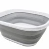 SAMMART 10L (2.6 Gallons) Collapsible Tub - Foldable Dish Tub - Portable Washing Basin - Space Saving Plastic Washtub (White/Grey, 1) 2 SAMMART 10L (2.6 Gallons) Collapsible Tub - Foldable Dish Tub - Portable Washing Basin - Space Saving Plastic Washtub (White/Grey, 1) -Household Cleaning Supply Store 31X64h661kL