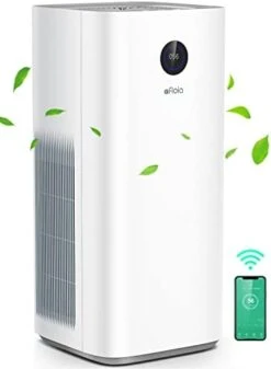 Afloia Smart Air Purifiers For Home Large Room Up To 3576 Sq. Ft, True HEPA Air Filter WiFi Alexa Remote Control, Quiet Air Cleaner With PM2.5 Monitor For 99.99% Allergies, Smoke, Pollen (White) -Household Cleaning Supply Store 31XPZRj1TDL. AC