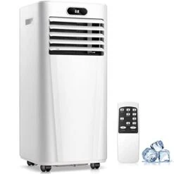 ZAFRO 8,000 BTU Portable Air Conditioners, Portable AC With Remote For Room Up To 350 Sq.Ft, 3-in-1 Air Conditioner, Digital Display/24Hrs Timer/Installation Kit, AC Unit For Home/Office/Dorms, White
