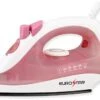 EUROSTAR IR334XP Compact Steam Iron W/Steam Burst & Auto-Shut-Off, Pink -Household Cleaning Supply Store 31ahas2gCmS