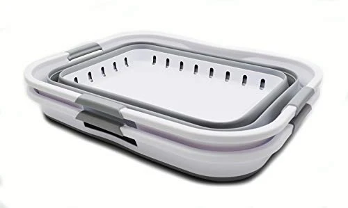 SAMMART 42L (11 Gallon) Collapsible Plastic Laundry Basket - Foldable Pop Up Storage Container/Organizer - Portable Basket - Space Saving Hamper/Basket (2, White/Grey) 6 SAMMART 42L (11 Gallon) Collapsible Plastic Laundry Basket - Foldable Pop Up Storage Container/Organizer - Portable Basket - Space Saving Hamper/Basket (2, White/Grey) - Image 4