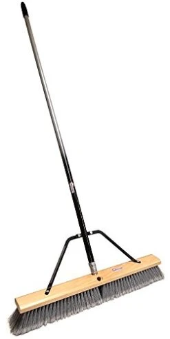 American Select Tubing Pbma24004 Heavy Duty 24" Multi-Surface Push Broom With Silver/Black Handle