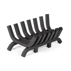 TITAN GREAT OUTDOORS 24in Fireplace Grate, Heavy Duty 1.25in Thick Steel Rungs, Elevated Log Wood Chimney Grate, Burning Fireplace And Firepits