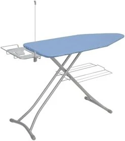 STO STO Ironing Board 48" X 18" With Iron Holder, Cord Holder And Clothes Rack, Adjustable Height 27" To 37", Full Size Foldable Iron Board With Silver Coated Cotton Removable Cover, Gray Checkered -Household Cleaning Supply Store 31gh8ZDT33L. AC