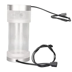 200ML PC Water Cooling Tank, Acrylic Cylinder Water Reservoir Tank With RGB Lighting Effects, Temperature Display For PC Computer, Adopts G1/4 General Hole Position(Silver White Temperature Display) -Household Cleaning Supply Store 31hB1alOnuL