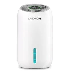 CASONDRE 56OZ Dehumidifier, 500 Sq Ft Small Dehumidifier With Touch Control LED Screen, Temperature Display, Timer, 3 Modes, Auto Shut Off Portable Dehumidifier For Bathroom, Basement, Bedroom, RV
