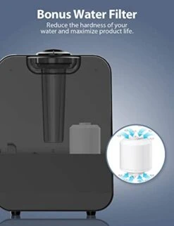 Elechomes HTJ-2119 Ultrasonic Humidifier 4.5L(1.19Gal) Vaporizer Cool Mist For Large Room Baby Bedroom With Remote Control, Large LED Touch Display, Whisper-Quiet, Child Lock, Lasts Up To 38 Hours -Household Cleaning Supply Store 31jWKVj2oQL