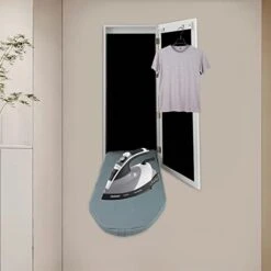 Wall Mounted Ironing Board, Waterproof And High-Temperature Resistant Multi-Functional Wall-Mounted Ironing Board, Foldable Ironing Hanging Mirror Door Storage Station For Home -Household Cleaning Supply Store 31mO6MChmHL