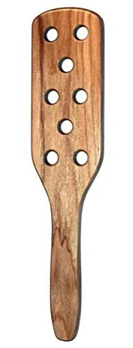 Carpet Beater, Hardwood Paddle With Holes - Clear Finish