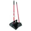 Libman Commercial 919 Lobby Dust Pan And Broom Set (Open Lid), Black/Red (Pack Of 2)