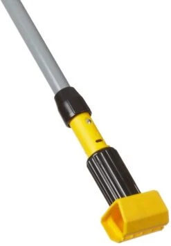 Rubbermaid Commercial Products, Industrial Grade Jaw Clamp - Fiberglass Wet Mop Gripper Holder Handle Stick For Floor Cleaning Heavy Duty, 60 Inch (FGH24600GY00)