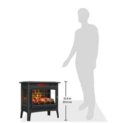 Duraflame Electric Infrared Quartz Fireplace Stove With 3D Flame Effect, Black -Household Cleaning Supply Store 31sv2jypAbL