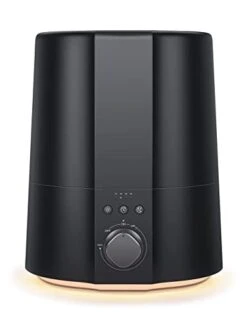 Air Humidifiers For Office, Silent Humidifier Cool Mist Humidifiers For 30H Humidifying, 2.5L Small Quiet Ultrasonic Air Humidifiers For Baby, Office, Bed Room, Night Light, 4H Timing, Auto Shut-Off (Dark Color)