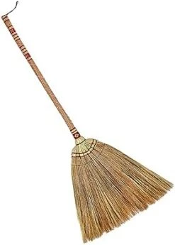 SN SKENNOVA Asian Broom For Cleaning Floor/Handheld Household Broom For Outdoor And Indoor : House Broom - Hardwood Sweeper With Brush Power And Circle Cleaning (Thai Pattern 3, Red) -Household Cleaning Supply Store 31y1xDBCb0L. AC