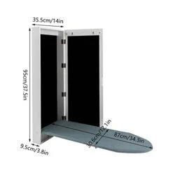 Wall Mounted Ironing Board, Waterproof And High-Temperature Resistant Multi-Functional Wall-Mounted Ironing Board, Foldable Ironing Hanging Mirror Door Storage Station For Home -Household Cleaning Supply Store 31zZ6rn4FxL