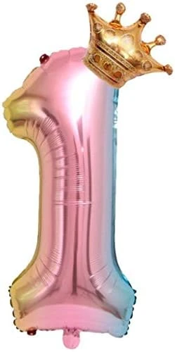 Ntpwenla Aluminum Film 32 Inch Digital Crown Foil Number Balloons Gradient Color Digital Balloon,Baby Birthday Shower Wedding Anniversary Balloon (1) 5 Ntpwenla Aluminum Film 32 Inch Digital Crown Foil Number Balloons Gradient Color Digital Balloon,Baby Birthday Shower Wedding Anniversary Balloon (1) - Image 3