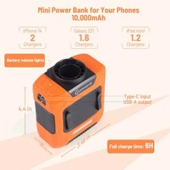 Waist Fan, Portable Cooling Fan 10000mAh Clip Fan, 24H Working Time Personal Camping Belt Fan With LED SOS Light, 3 Speeds 15500RPM Strong Airflow Wearable Fan For Jobsite, Farm, Fishing, Gardening -Household Cleaning Supply Store 4106eWr4IWL