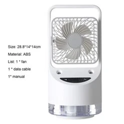 Smalibal Cooling Fan Adjustable 3 Speeds Moisturizing Portable Temperature Display Desk Cooler Fan For Office -Household Cleaning Supply Store 410UsB63zBL