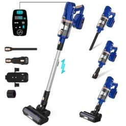 UMLo Cordless Vacuum Cleaner, 300W 28Kpa Cordless Stick Vacuum With LED Display, Up To 60mins Runtime, 4000mAh Battery Cordless Vacuum, 6 In 1 Lightweight Vacuum For Pet Hair Carpet Hard Floor, V11