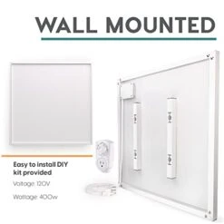 EconoHome 400W Infrared Wall Heater - Radiant Wall Heaters - Quick & Even Heat Distribution, Silent Fanless Operation, Thin & Sleek Profile - Overheat Protection Feature -Household Cleaning Supply Store 411Kiz2LCdL