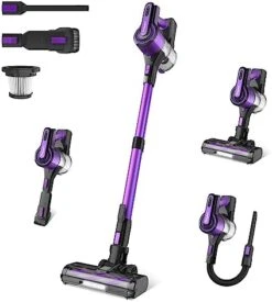 POWEART Cordless Vacuum Cleaner, 350W Stick Vacuum With 26Kpa Powerful Suction, 45min Runtime Lightweight Cordless Vacuum With Rechargeable Battery, 8-in-1 Vacuum Cleaner For Carpet Hardfloor Pet Hair -Household Cleaning Supply Store 411XVQaq35L. AC