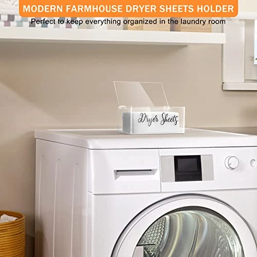 Acrylic Laundry Dryer Sheets Holder Fabric Softener Dispenser With Lid For Laundry Room Decor, Clear Fabric Softener Sheets Container Box Laundry Organization And Storage 4 Acrylic Laundry Dryer Sheets Holder Fabric Softener Dispenser With Lid For Laundry Room Decor, Clear Fabric Softener Sheets Container Box Laundry Organization And Storage - Image 2