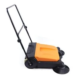 TBVECHI Walk-Behind Outdoor Hand Push Floor Sweeper, Industrial Pavement Street Sweeper Foldable Floor Sweeping Machine, 15L Capacity 26.8" Sweeping Width, For Industry Home Factory -Household Cleaning Supply Store 414IDSmFiTL