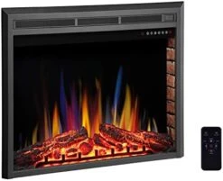 R.W.FLAME 39" Electric Fireplace Insert,Freestanding & Recessed Electric Stove Heater,Touch Screen,Remote Control,750W-1500W With Timer & Colorful Flame Option -Household Cleaning Supply Store 4151r13XKRL. AC