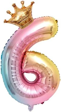 Ntpwenla Aluminum Film 32 Inch Digital Crown Foil Number Balloons Gradient Color Digital Balloon,Baby Birthday Shower Wedding Anniversary Balloon (1) 9 Ntpwenla Aluminum Film 32 Inch Digital Crown Foil Number Balloons Gradient Color Digital Balloon,Baby Birthday Shower Wedding Anniversary Balloon (1) - Image 7